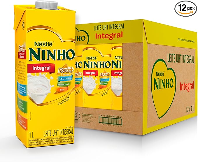Leite UHT Integral Ninho Vit 1L - 12 Unidades