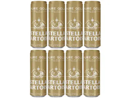 Cerveja Stella Artois Pure Gold Lata 350 ml – Kit com 8 Unidades