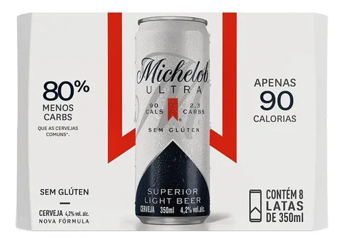 Cerveja Michelob Ultra Lata 350 ml – Pacote com 8 Unidades